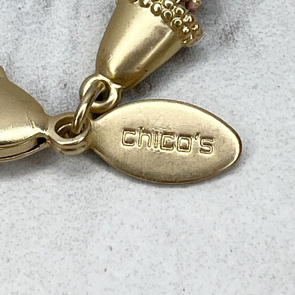 Chico's Beaded Braided Gold Linear Tassel Boho Y Necklace ✨ - Picture 9 of 9